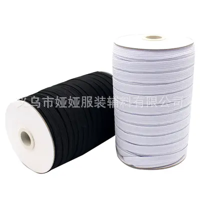 High-Elastic Flat Narrow Elastic Band 3mm and 6mm, Black and White - 6