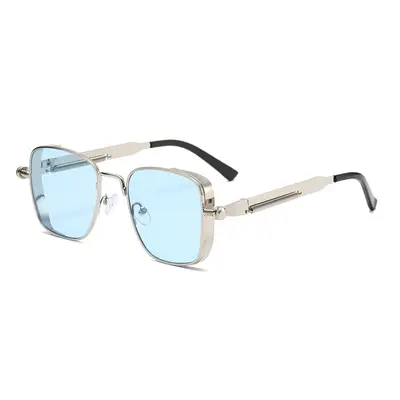 Men's Driving Sunglasses, Retro Metal Square Frame, Spring Temples - 5