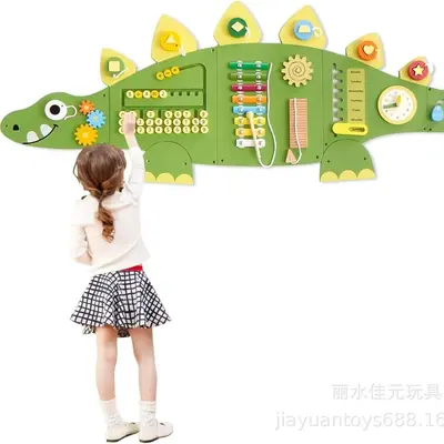 Monläurd Montessori Busy Board Sensory Board Wooden Toy Wall Toy for Boys and Girls 6 Months+