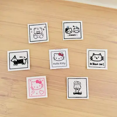 Apple Watch strap, baby clothes, hats, bags, cute fabric label for puppy print decoration stickers.