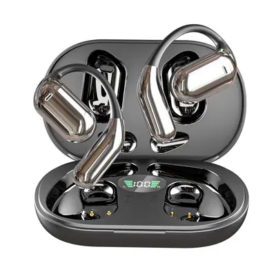 Cross-border bestselling ear-hook AI translation wireless Bluetooth earbuds Q16 running sports ear-hook design smart digital display