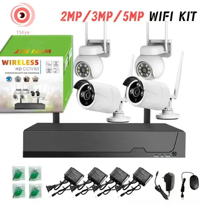 Outdoor-Funk-Überwachungskamera 4er/8er KIT-Set Hochauflösend Farbvollbild Nachtsicht Funk-Überwachungskamera