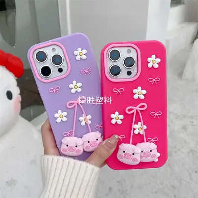 外贸直销适用于中兴ZTE A35 A36硅胶卡通小猪手机保护套PhoneCase - 3