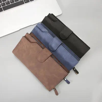 Men's Long Zip Large-Capacity Wallet, Clutch Style - 4