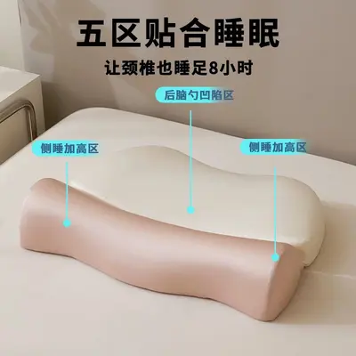Cervical spine pillow, memory foam, traction support - 3