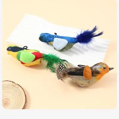 Hanging Realistic Bird Cat Toy with Chirping Sound for Doors - 5