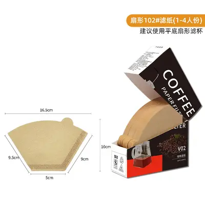 v02 Fächerförmiges Kaffeefilterpapier für Pour-Over, Einweg - 7