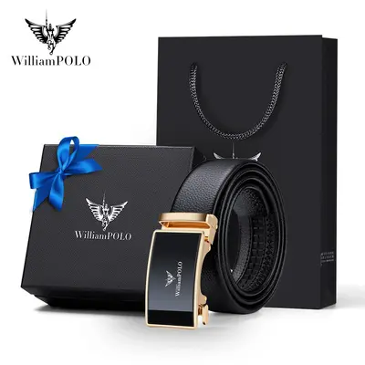Paul Belt Luxury Leather Belt for Men, Genuine Leather Automatic Buckle Belt, Plain Business Style Alloy Soft Leather Men's Belt - 13