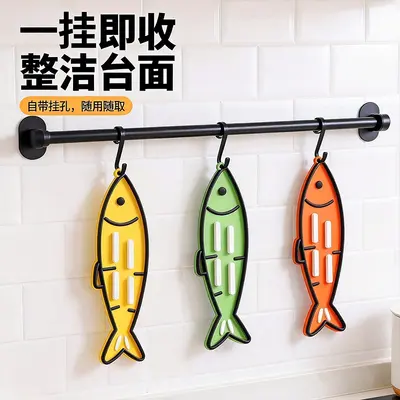 Kitchen Countertop Cutting Board Rack with Soft Rubber Pot Lid Holder