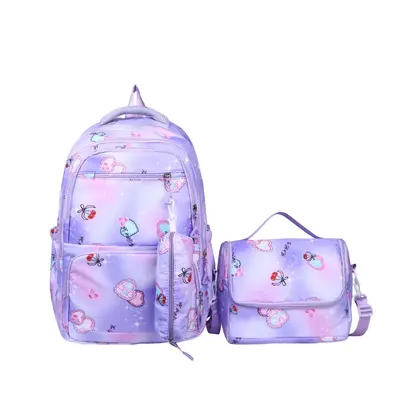 Cartoon 3-in-1 Student Set: Large Backpack, Insulated Lunch Bag and Pencil Case - 6