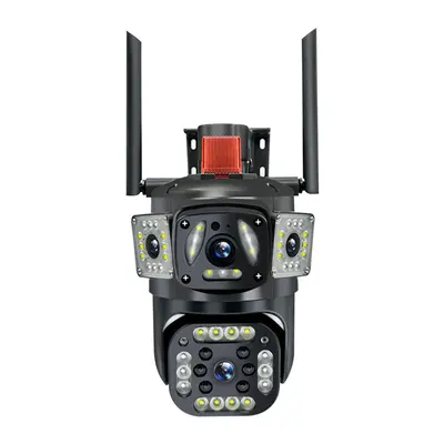 V380-WiFi Dört Lensli Üç Ekran İç Dış Mekan Full HD Renkli Uyarı Gözetim Kamerası - 8