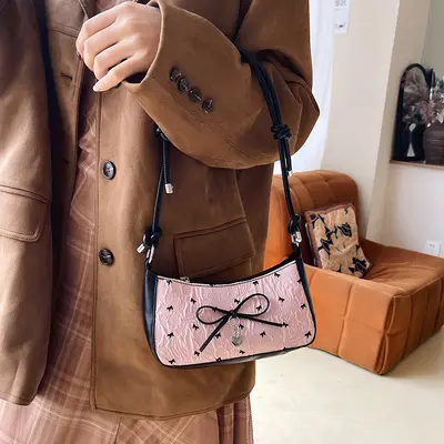 Niche Design Crescent Bag Women's Bow Single Shoulder Underarm Bag - 4