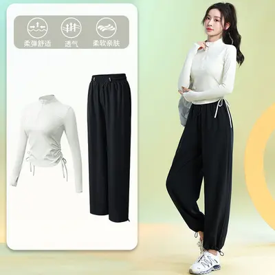 瑜伽服外套女半拉链专业晨跑瑜伽服显瘦速干普拉提训练健身服套装