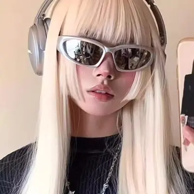 Y2K Cyberpunk Sunglasses Unisex, Silver Cycling Protective Goggles - 3