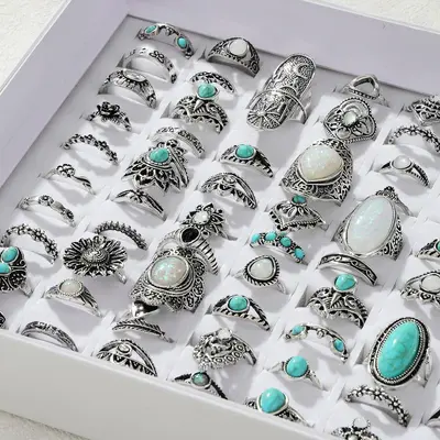 Damengold-Set 40-teilig, Silber, Retro-Design - 5
