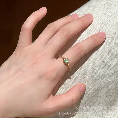 Green series stackable women's ring - 3