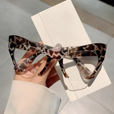 Retro Cat-Eye Half-Frame Glasses, Anti-Blue Light Lenses - 11