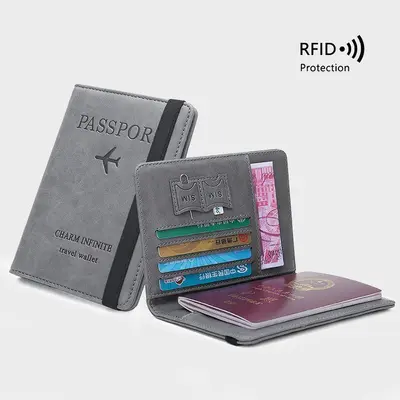 Pasaport cüzdanı, PU deri, 2-in-1, RFID korumalı