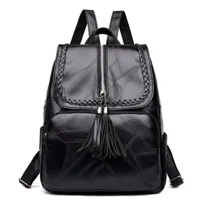 Koreanischer Damen-Rucksack, mit Quaste, großes Fassungsvermögen