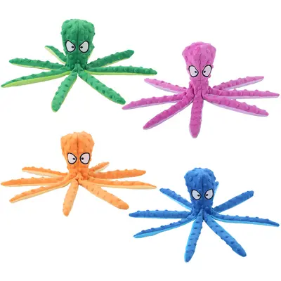 Plush Octopus Squeaky Dog Toy, Chew-Resistant - 3