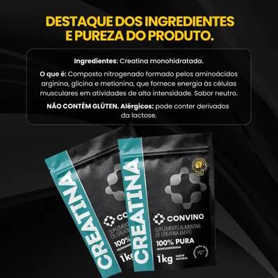 100% Pure Creatine Monohydrate Powder Supplement, Custom Made for Brazil - 3