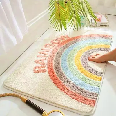 Bathroom Mat, Absorbent Non-Slip Thick Entrance Rug, Multiple Designs