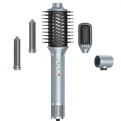 5-in-1 Brushless Negative Ion Hot Air Styler Hair Dryer Brush Curling Iron - 6