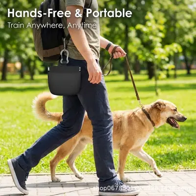 Portable Pet Treat Bag for Dogs and Cats, Travel Food Storage Pouch