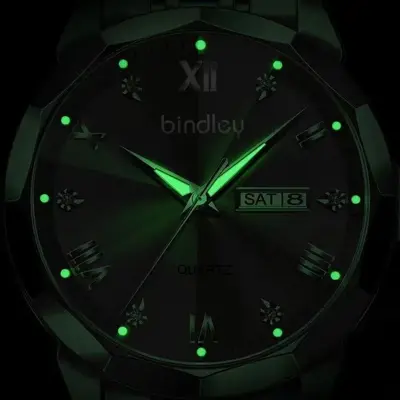 Men's watch, automatic mechanical, steel band, waterproof