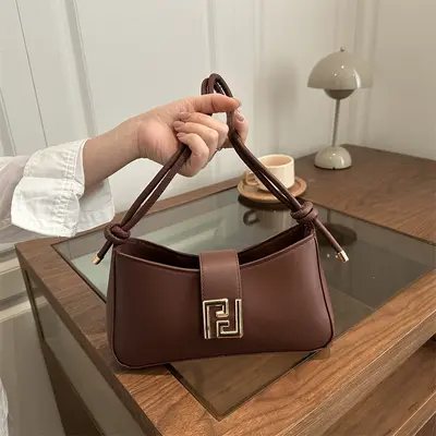 Solid Color Women's Underarm Bag, Casual Single Shoulder Bag