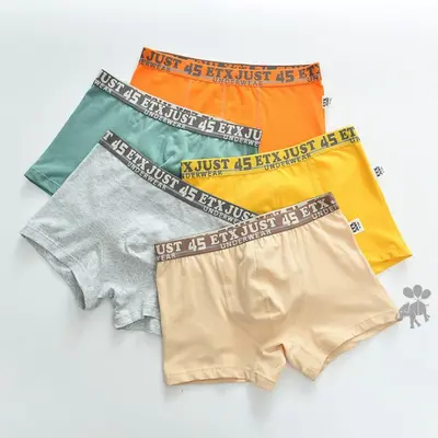 Erkek çocuk %95 pamuklu boxer, 5'li paket