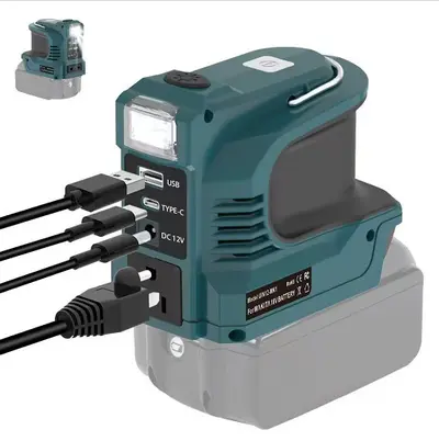 Inverter Converter 220W 18V, Lithium Battery, DC/USB/AC Output, EU and US Sockets - 10
