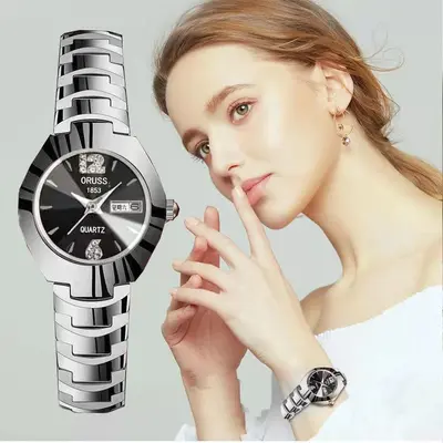 Kızlar için saat, modaya uygun, su geçirmez, parlak, sade mizaç, çelik bant, çift takvim, kadınlar için kuvars saat, dropshipping - 10