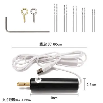Kristal tutkal diy sondaj matkap elektrikli USB küçük elektrikli matkap inci el yapımı sondaj matkap boynuz çivi ile - 13