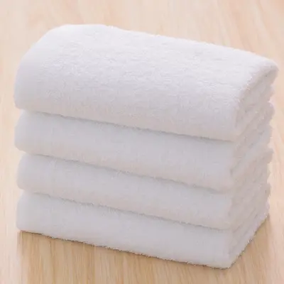 Pure Cotton Bath Towel, White Hand Towel, Solid Color Hotel Towel Set