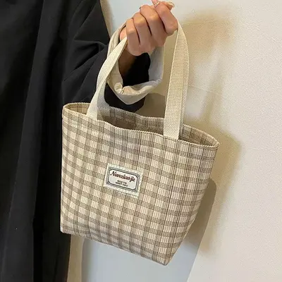 Women's Canvas Bag, Large Capacity Single Shoulder, Simple Korean-Style Design - 9