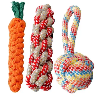 Durable Rope Knot Dog Toy for Teeth Cleaning - 3