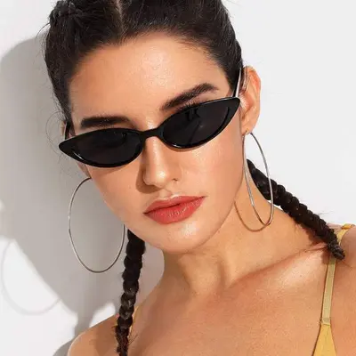 Retro Cat-Eye Women's Sunglasses, Small Triangle Frame, UV Protection