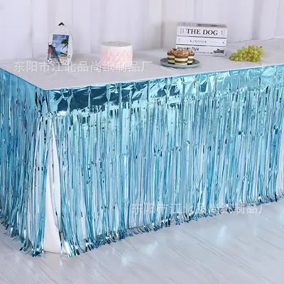 Regen Seiden Vorhang Quaste Tischrock Einweg-Tischrock Banner Hochzeit Geburtstag Urlaub Party Tischdeko Dekorationsmaterialien