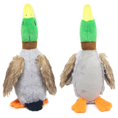 Plush Squeaky Duck Dog Toy, 28 cm, Realistic Design
