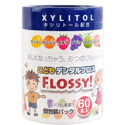 Flossy Children's Dental Floss, Fruit Flavor, 60 Pieces, Japanese - 6