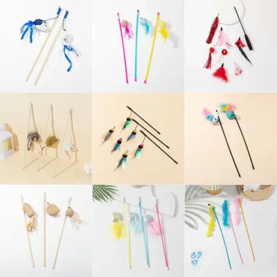 Customizable Plastic Cat Teaser Wand