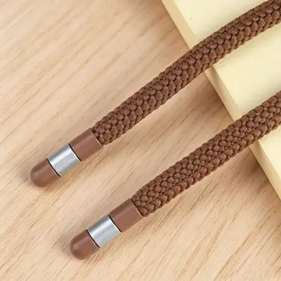 7mm Nylon Flat Drawstring Cord Set, Alloy Tips, 3 Pieces - 12