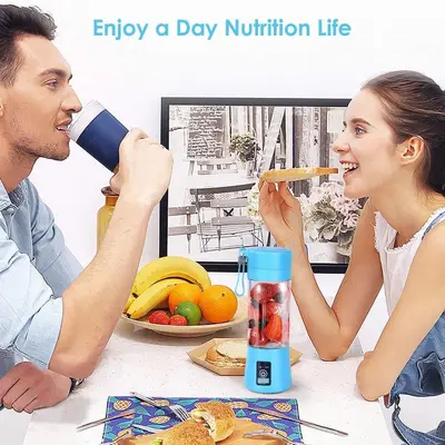 Portable mini electric juicer 6-blade USB rechargeable - 4