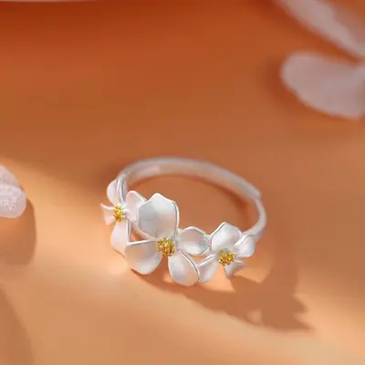 Gardenia Flower Ring for Women - 2