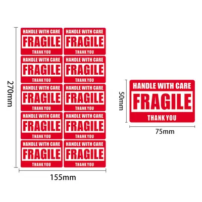 Fragile items, do not drop label, warning express fragile label, large English aviation label sticker, colored self-adhesive label - 11
