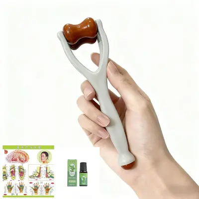 New Solid Wood Multifunctional Finger Massager Massage Roller Meridian Unblocking Portable Finger Kneading Massage Device - 9