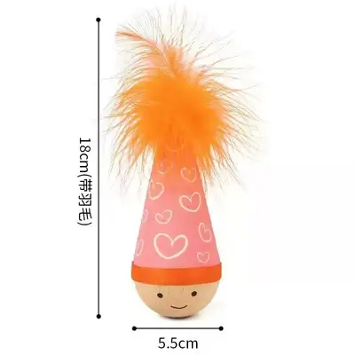 Roly-Poly Cat Toy with Feather Teaser Wand and Ball - 13