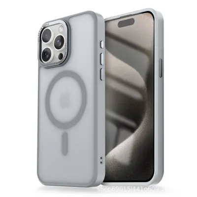 Magnetic Metal Frame Phone Case for iPhone 18 Pro Max with Skin-Feel Finish - 8