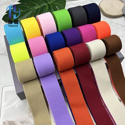 Farbiges gebürstetes Elastikband, 2,0-5,0 cm, Imitation Nylon - 7